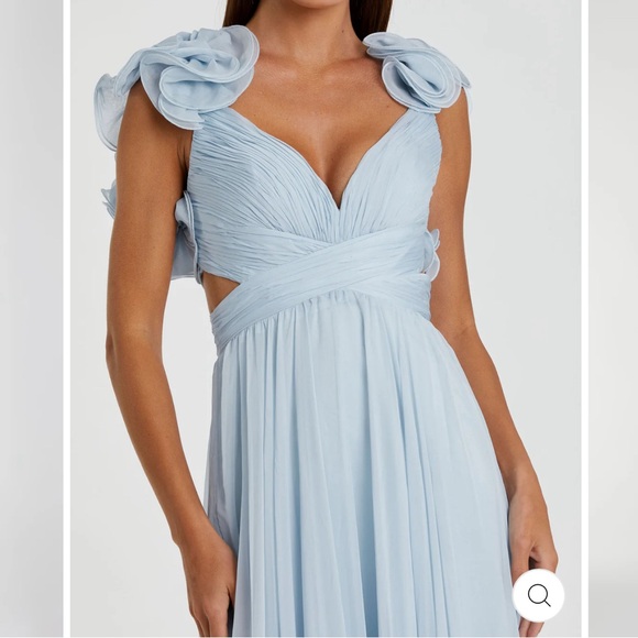 Macduggal ruffle tiered cut out chiffon gown - Picture 3 of 11